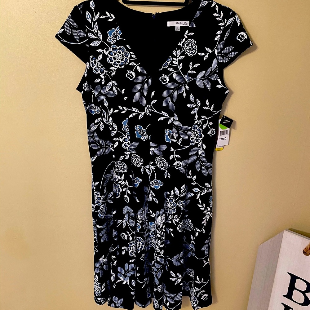 Blue floral dress
